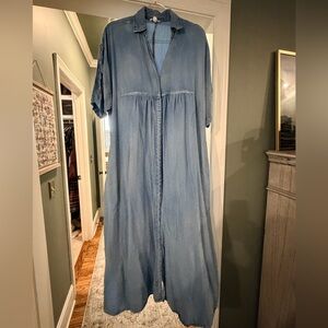 Blue Denim Maxi Dress